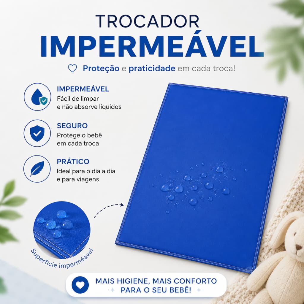 Trocador Impermeável Infantil Dupla Face Protetor Higiênico Portátil