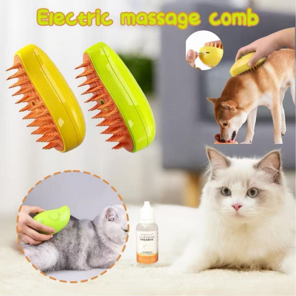 Escova A Vapor Para Gatos Cães 3 Em 1   De Pêlos Pentes De Massagem Animais Estimação Remoção