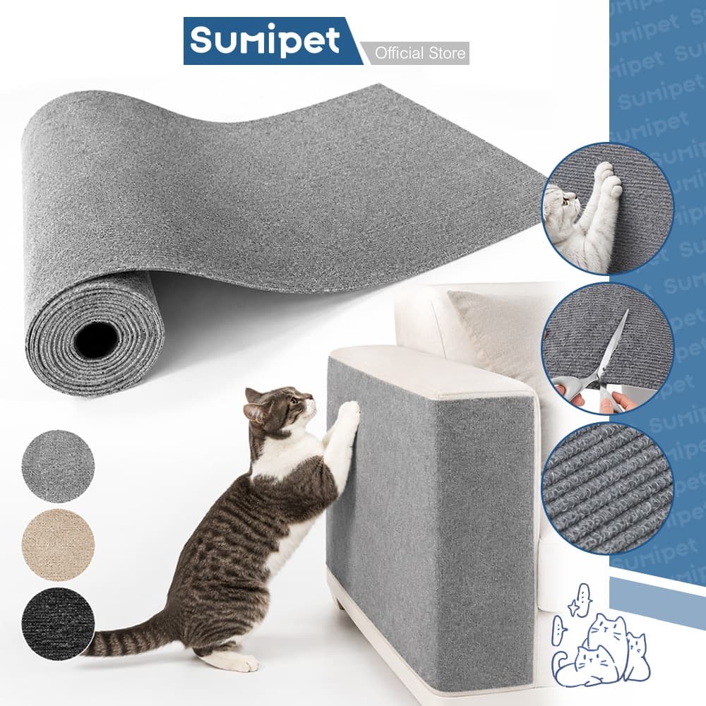 Arranhador Adesivo para Gatos Até 60x200cm Tamanho Extra Grande Protetor de Sofá Cama Box Parede e Móveis