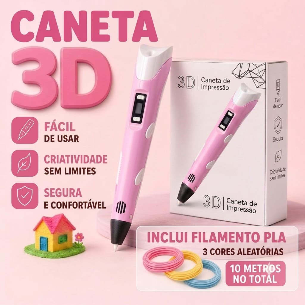 3D Caneta De Impressão Mágica Grátis Com10M DIY PLA Filamento Tela Desenho Brinquedo Presente De Natal/Aniversário Cri