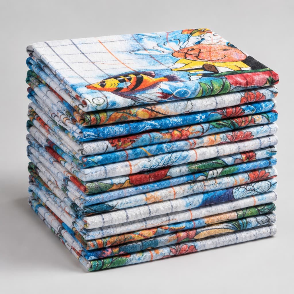 Kit 10 Panos de Prato Estampado Xadrez Grande Alta Absorção