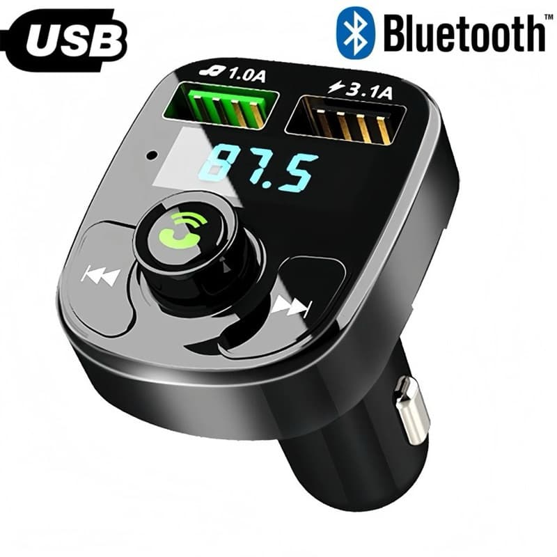 Carregador Carro Transmissor Fm Bluetooth Veicular X8 Mp3 Rádio com Android e IOS