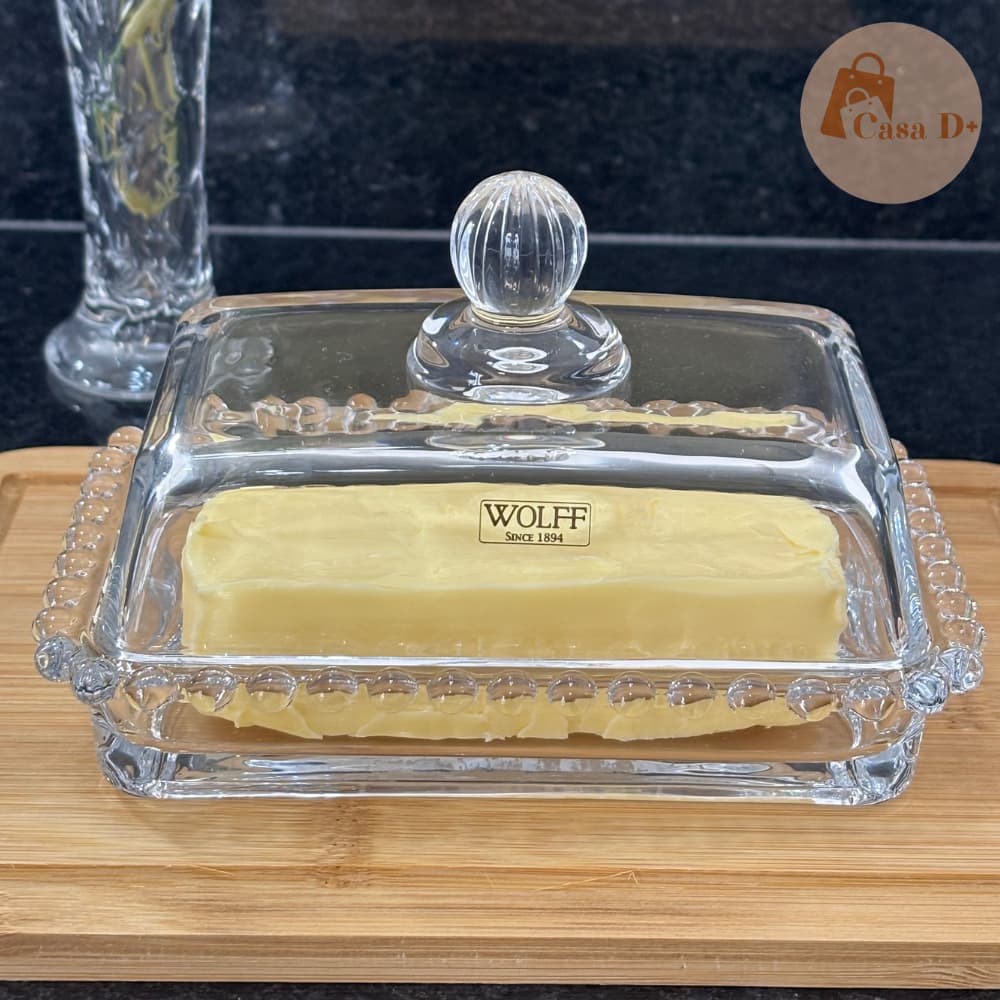 Manteigueira Pearl em Cristal 17cm Sofisticação e Elegância