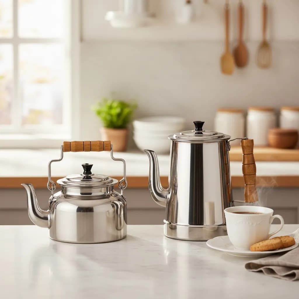 Kit Chaleira 2.9 Bule 2.0 Alumínio Polido para Chá Café