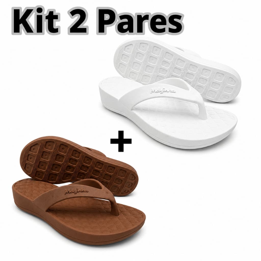 🍯🩴 Kit 2 Pares Chinelo Melzinha Feminino | Confortável, Leve e Super Macio