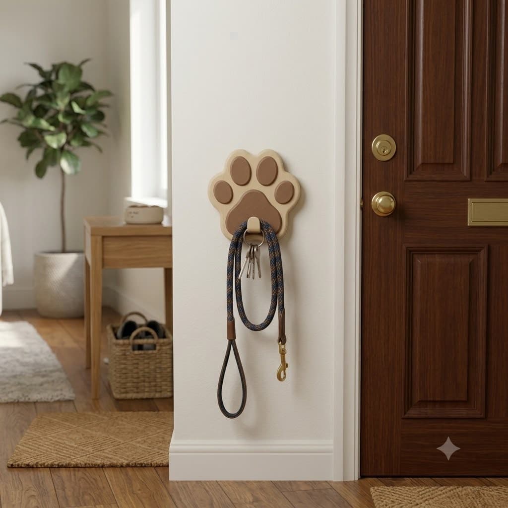 Nunca Mais Perca A Guia Do Seu Pet: Suporte De Parede Patinha Para Chaves E Acessórios Com Estilo