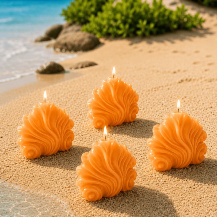KIT 10 Velas Perfumadas Concha Lembrancinha Casamento