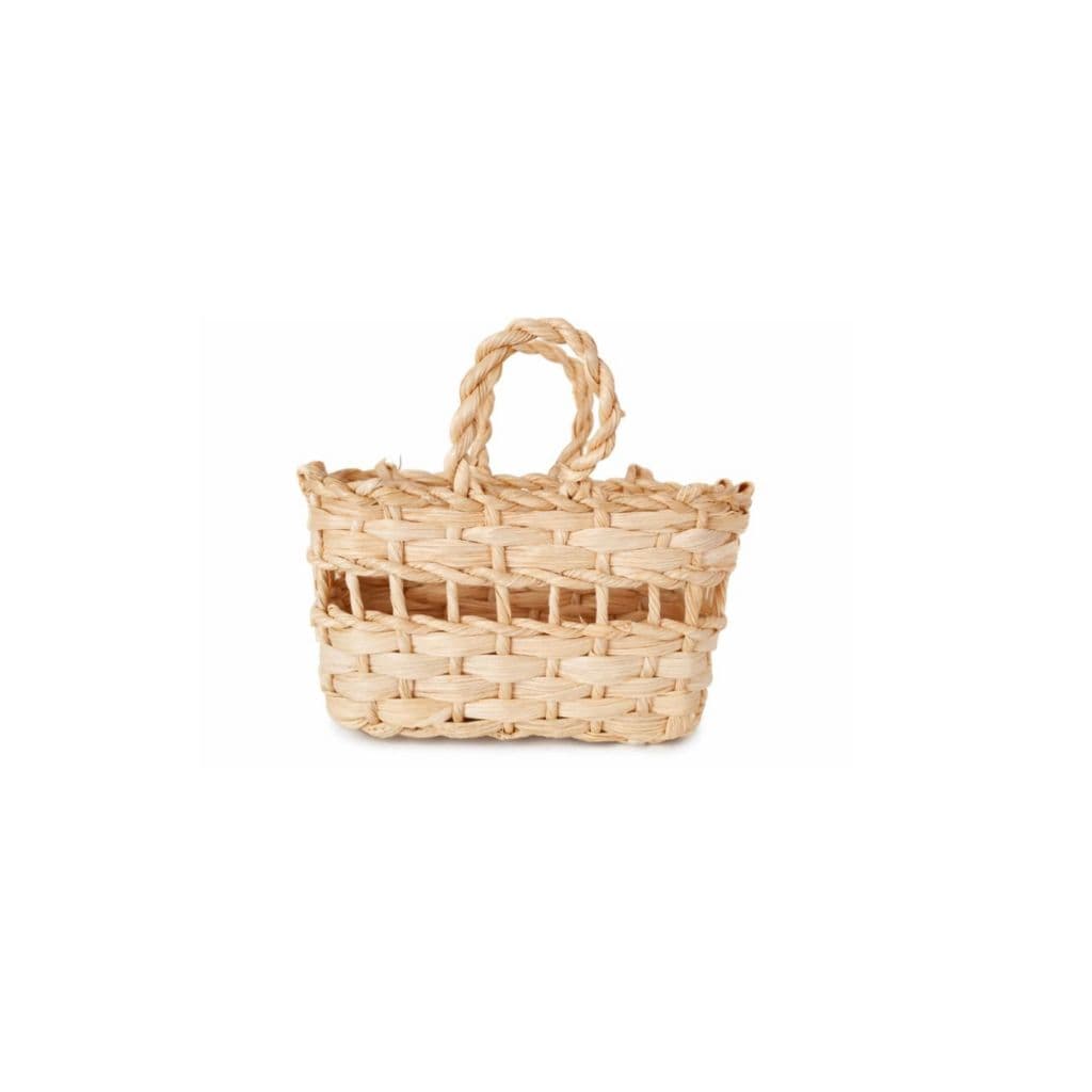 Kit com 3  mini sacola bolsinha palha lembrancinha infantil
