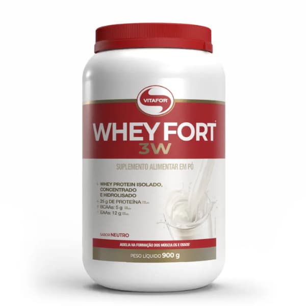 Whey Fort 3W Neutro 900g - Vitafor
