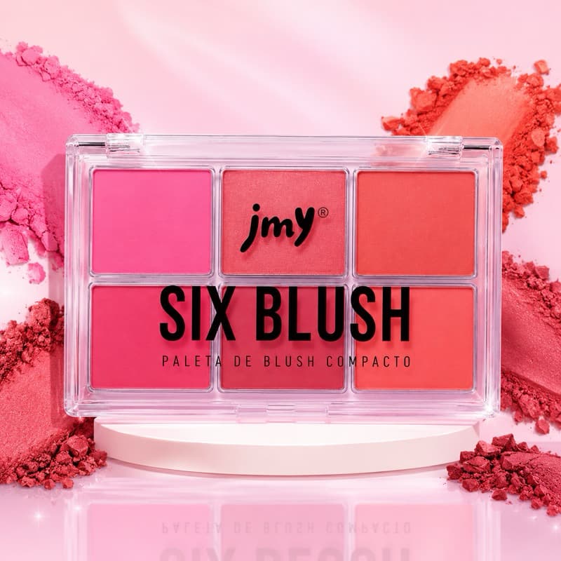 Paleta de Blush JMY Six Blush 6 Cores Alta Pigmentação e Longa Duração