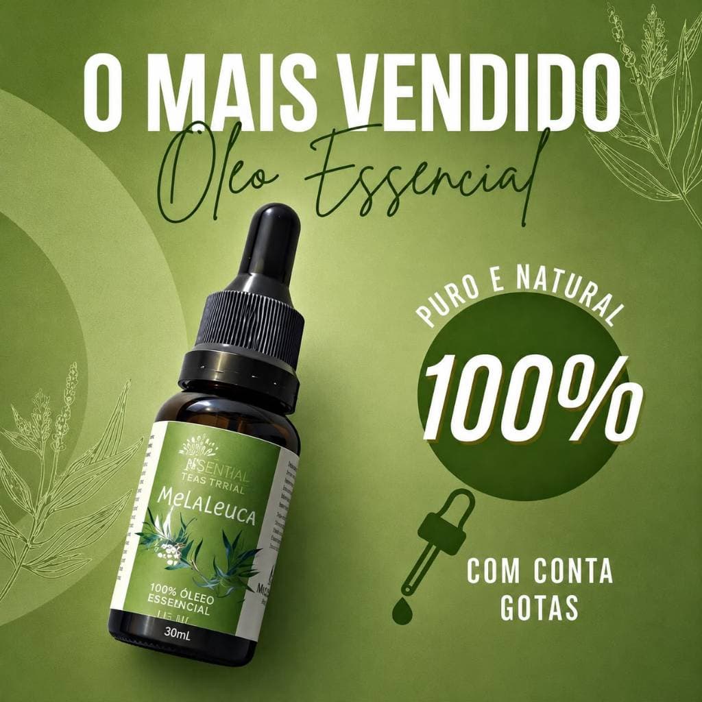Óleo Essencial De Melaleuca Tea Tree 100% Puro 30ml Contra Micose Acne