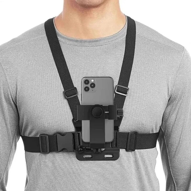 Suporte de Peito Ajustável Para Celular Câmera GoPro Para Peito Moto Bicicleta