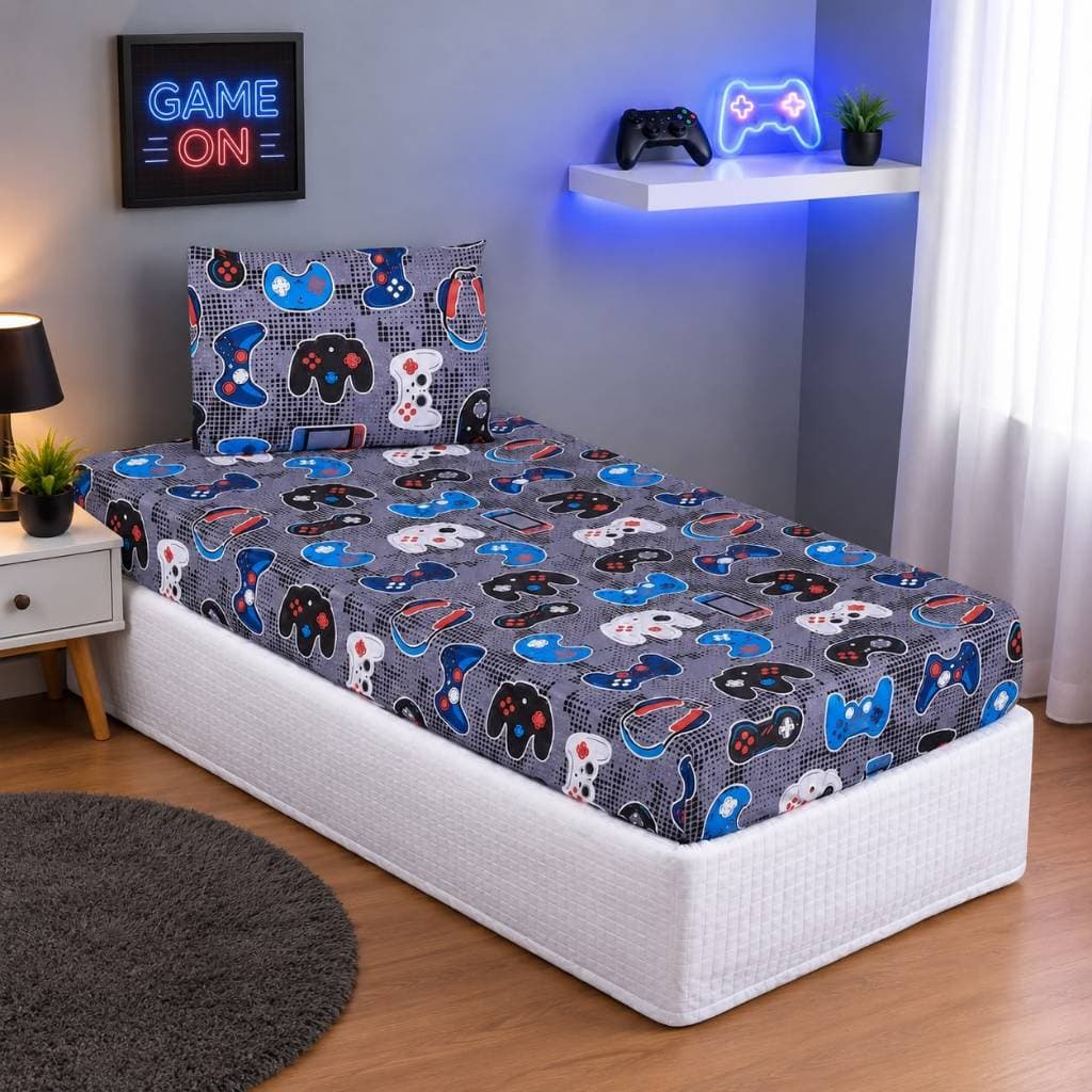 Jogo de Cama Infantil 2 Peças Lençol com Elástico Solteiro Diversas Estampas