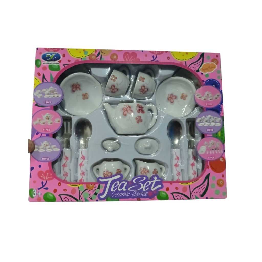 Kit Festa Do Chá Da Tarde 17 Pçs Porcelana Infantil Kit para Crianças