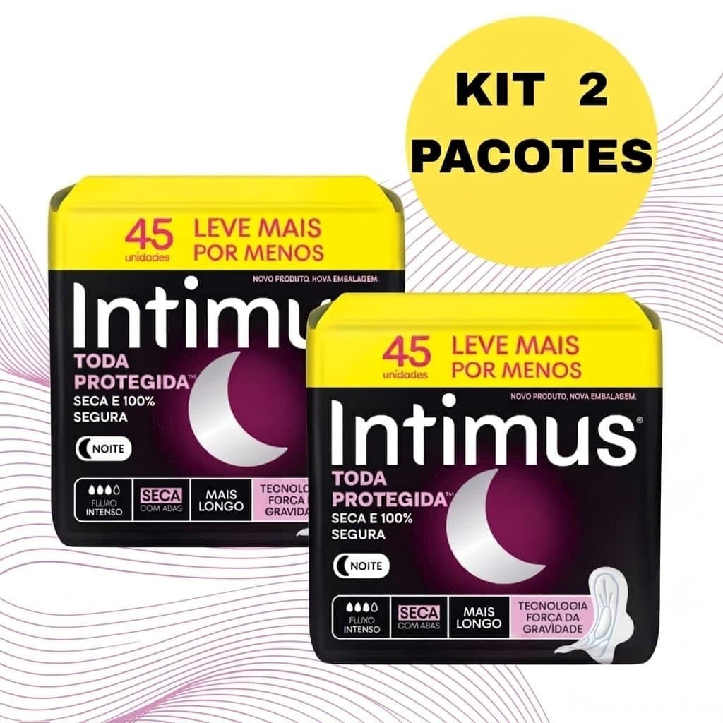 Absorvente Intimus Abas Toda Protegida 45 Unidades Kit C/2 Noturno|90 Un