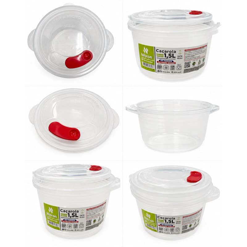 Panela de Arroz de Microondas de 1,5l de Plástico Nitron