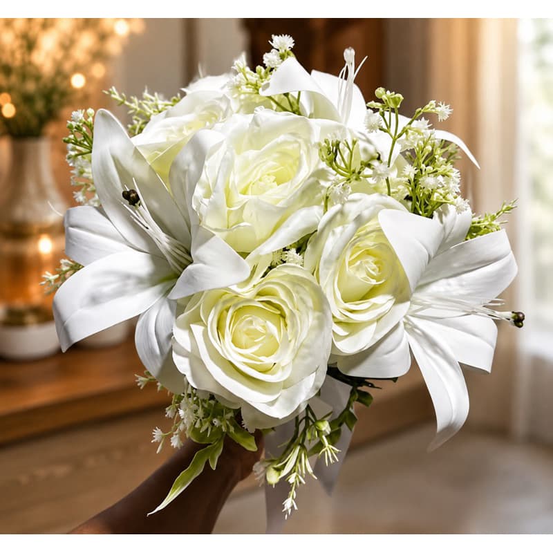 Buquê Artificial Para Casamento/ Noiva/Civil montado