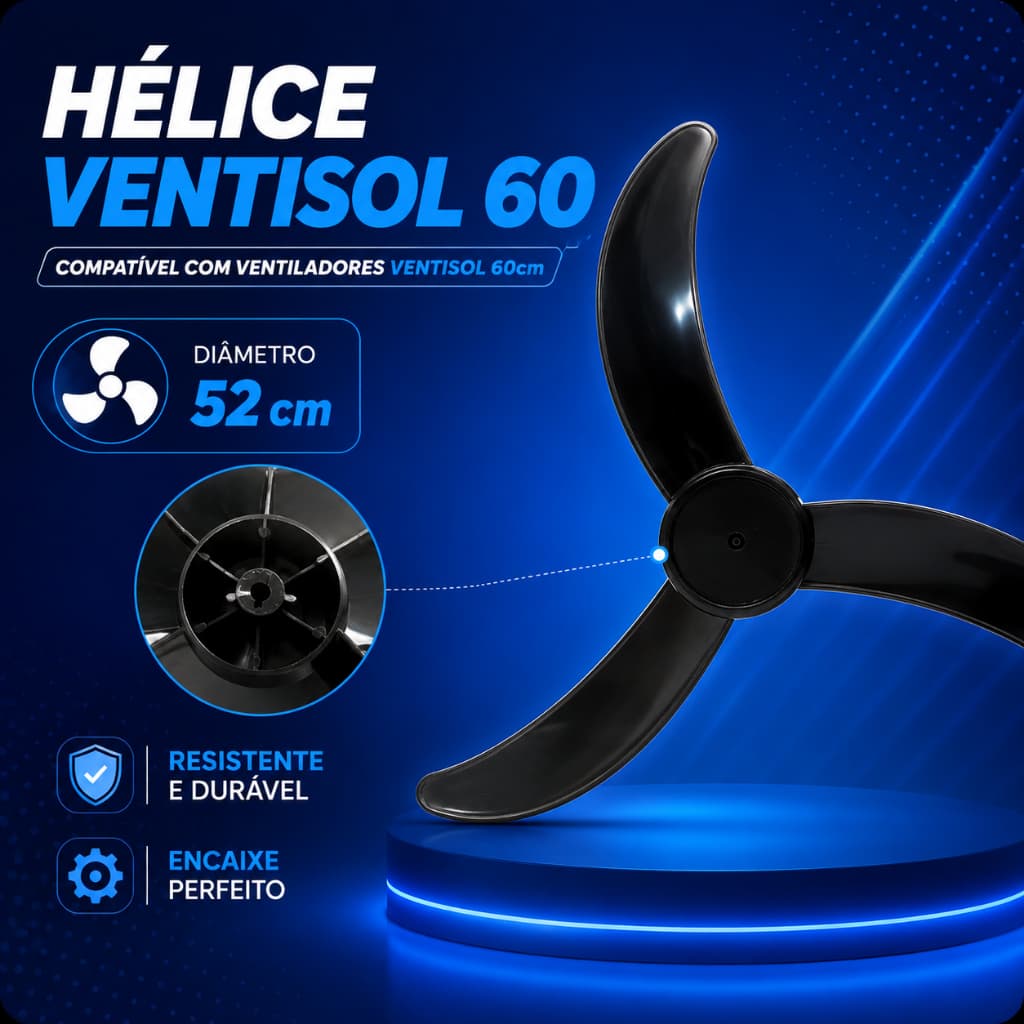 Hélice Ventilador Ventisol 50cm e 60cm Compatível Parede/coluna