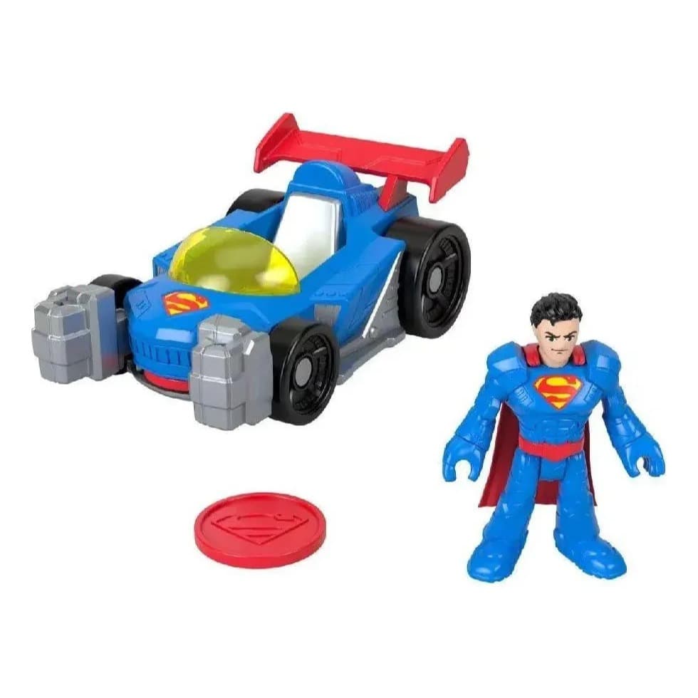 Superman Com Supermóvel Dc Metal Force Imaginext Mattel