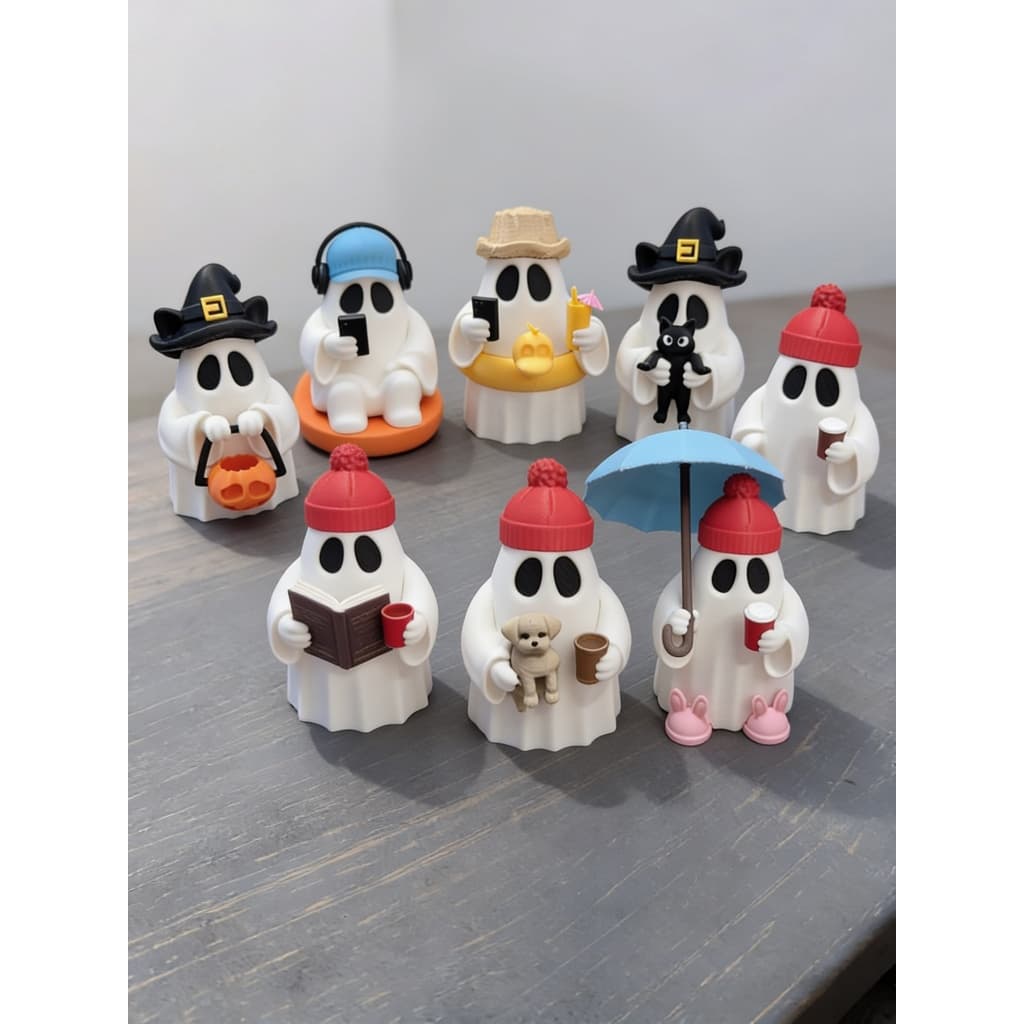 Boneco Fantasma Divertido Hippie Monte Sua Coleção Diversas  Poses e Posições Colecionável Decoração