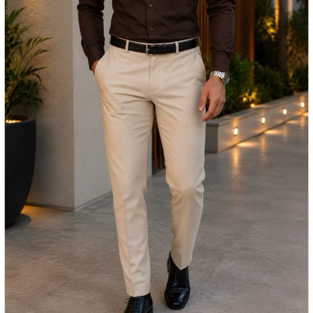 Calça Social Masculina Oxford Slim Fit Elegante para Trabalho Festas e Eventos