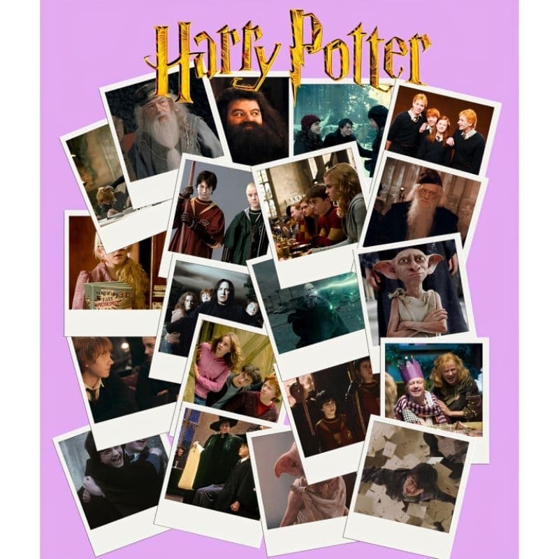 Kit 20 Mini Fotos Adesivas Harry Potter retrô Vintage - Cabe na capinha do celular - Decoração Scrapbook Papelaria