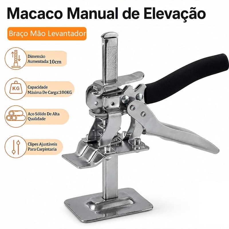 Braço Levantador Manual Suporta Ajuste Altura Para Instalação De Portas Armários Azulejos Parede