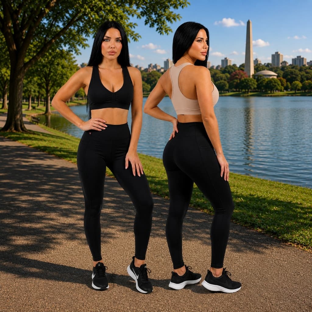 Kit 2 Top Nadador Academia Com Bojo Feminino Fitness Suplex Premium
