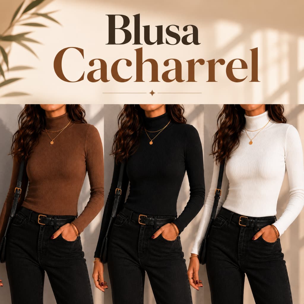 Blusa Cacharrel Feminina Gola Alta Canelada Manga Longa Inverno Frio Segunda Pele Blusinha Premium Oferta