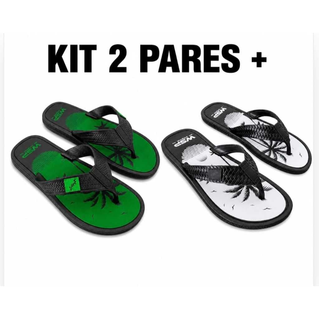 Kit 02 Pares  chinelo masculina sandálias masculinas chinela masculina chinelos chinelo masculino