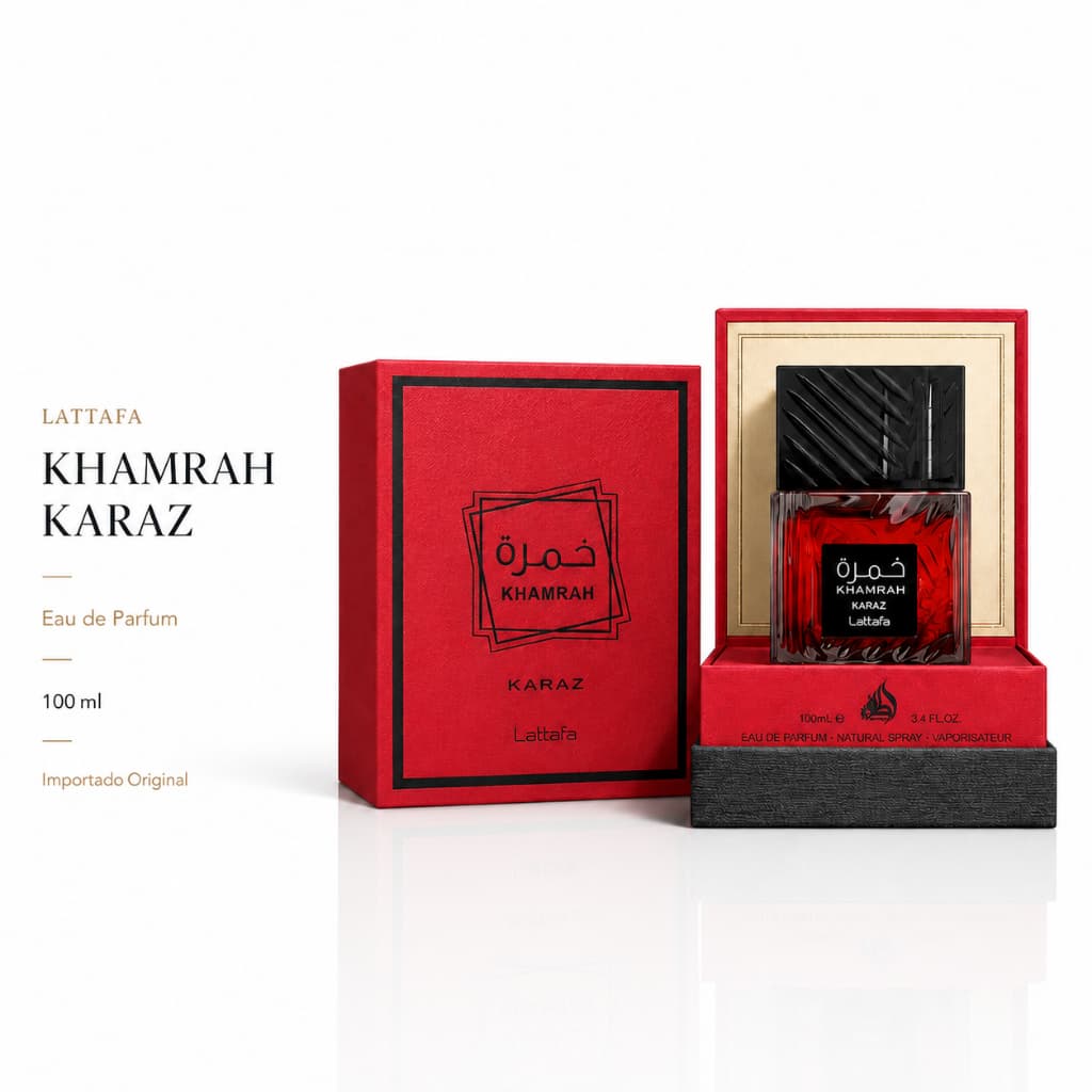 Lattafa Khamrah Karaz Perfume Unissex Arabe Novo Doce Luxo