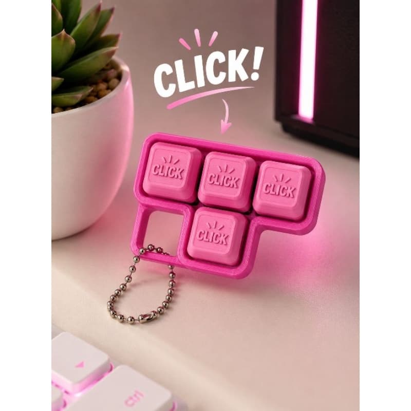 CHAVEIRO ANTI-STRESS "CLICK" - Alívio de Tensão na Palma da Mão 🎀