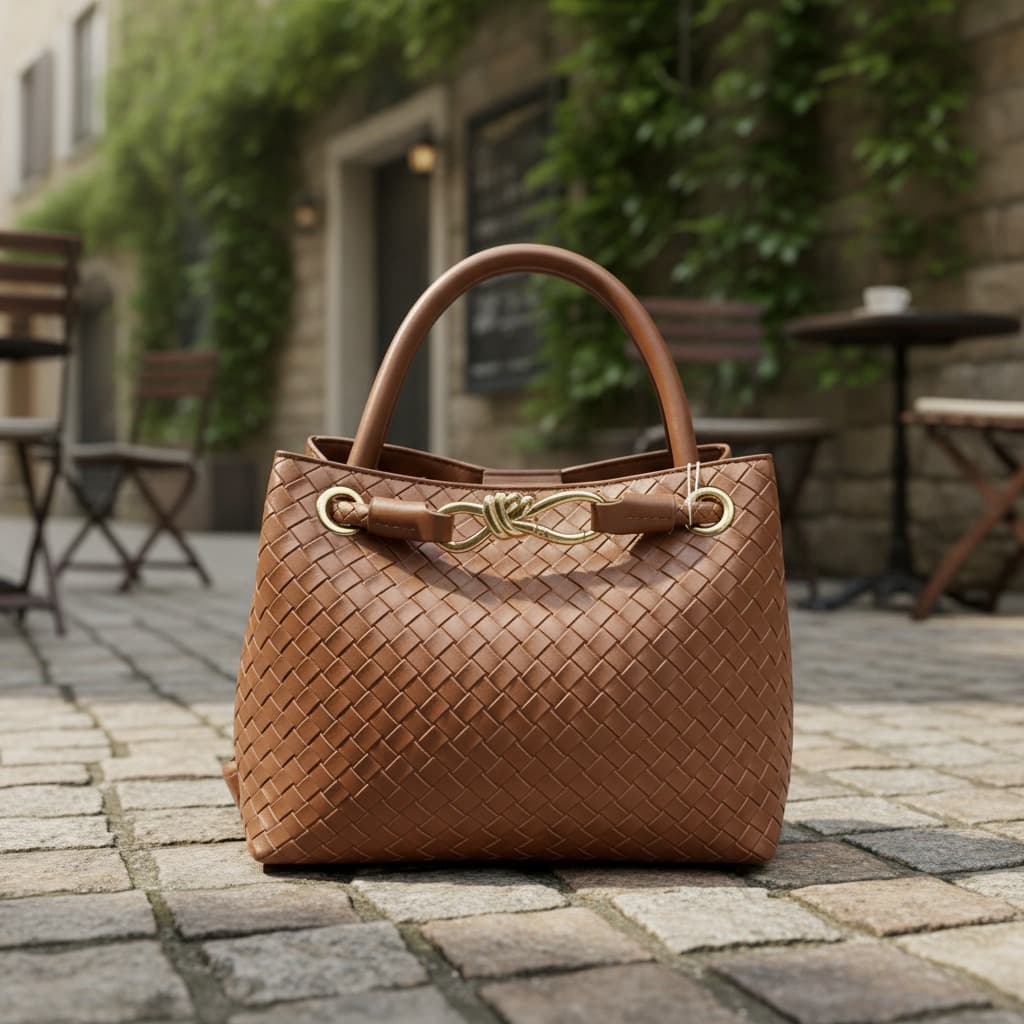 Bolsa Feminina PEQUENA Em Couro Sintético Estilo Trançado