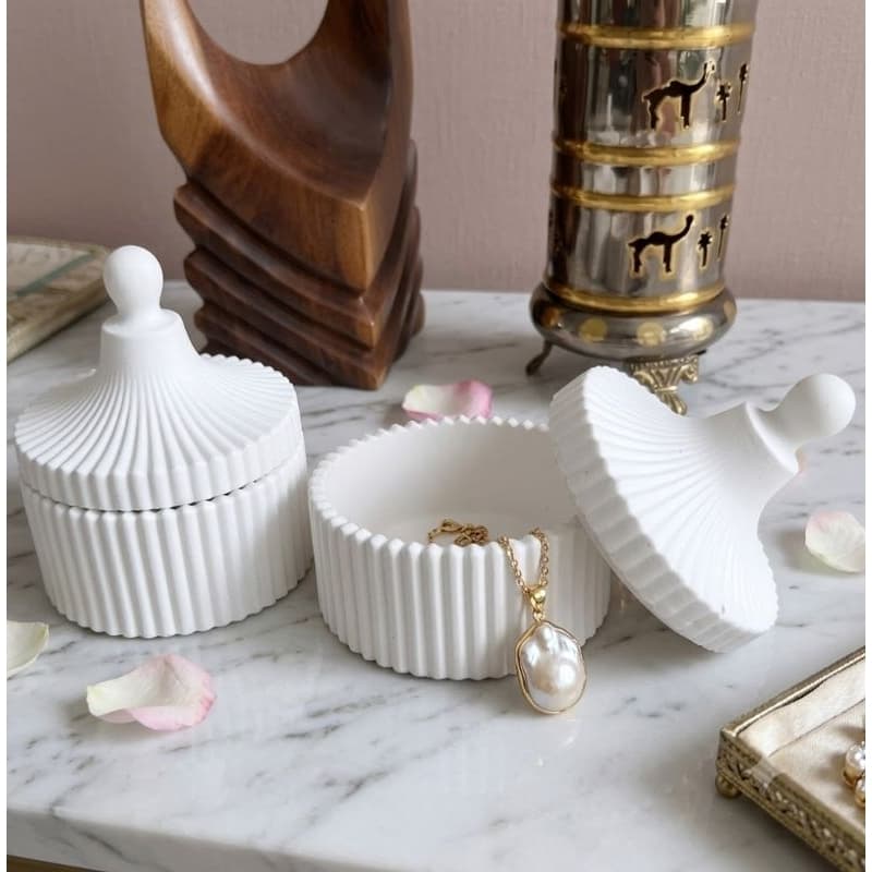 kit decoração 2 peças / Vaso Decorativo multiuso / pote com tampa