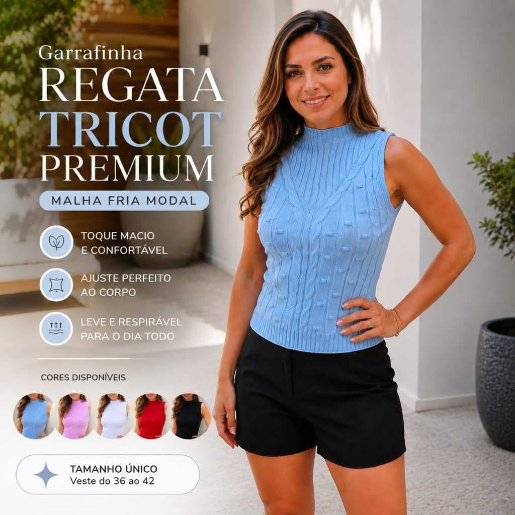 Blusinha Regata Garrafinha Feminina Moda Tendencia 2026 Academia Malha Fria