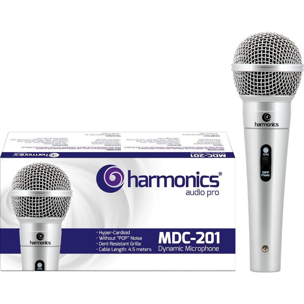 Microfone Dinâmico Profissional Com Fio Harmonics MDC201 Alta Definição