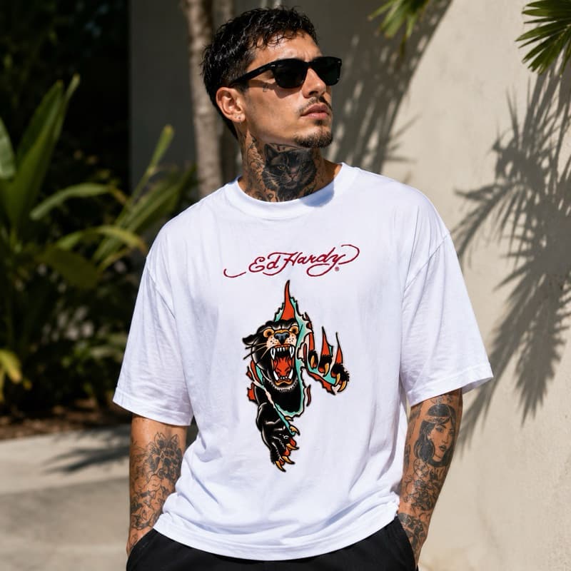 Camisa OVERSIZED Ed hardy pantera vintage streetwear 2