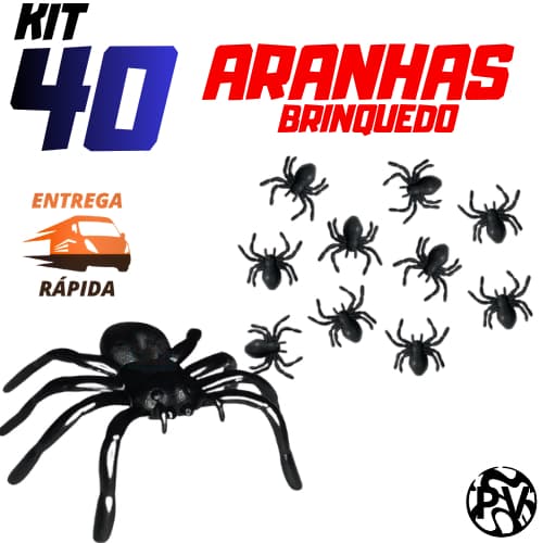 Kit 40 Aranhas Brinquedo Infantil para Sacolinhas Surpresa e Festas de Halloween Sacolinhas Surpresa