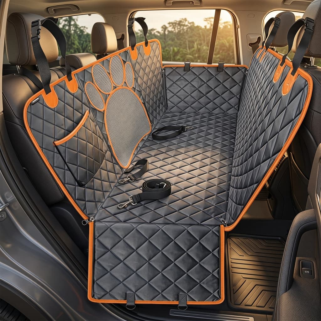 Capa de Banco p/ Carro c/ Rede | Impermeável | Antiderrapante | Cães Médio/Grande | Proteção Lateral | Janela Mesh