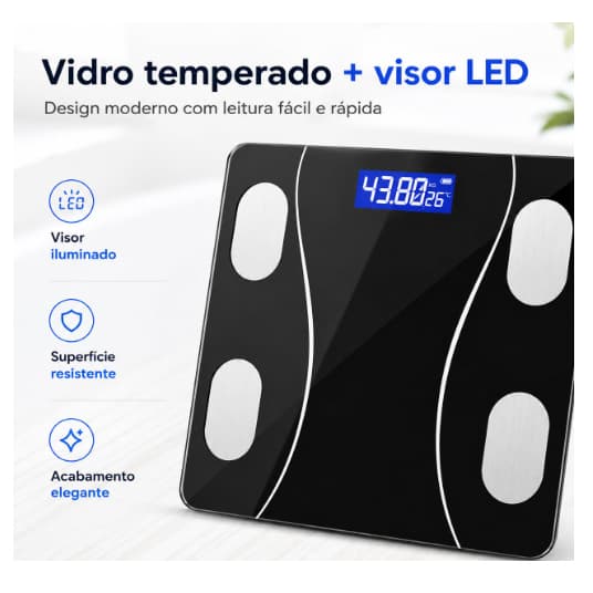 Balança de Bioimpedância Healthy Weigtht Scale 180kg.