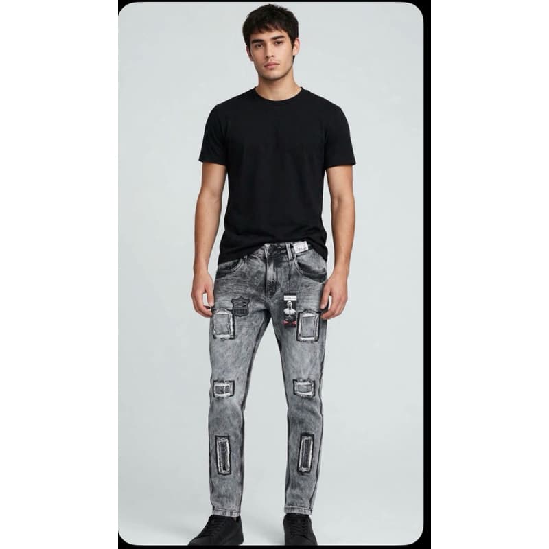 Calça Jeans Masculina BOXER Jogador Skinny Rasgada Destroyed Com Elastano