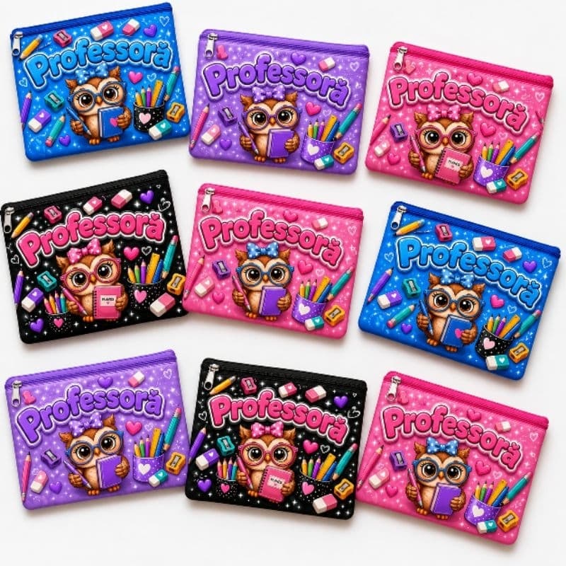 Kit 10 Necessaire pequena Cores variadas Lembrancinha para professora, necessaire personalizada lembranca professora