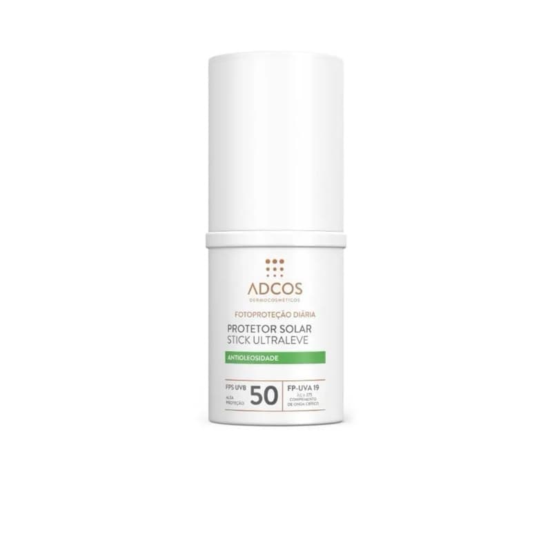 Protetor Solar Adcos Stick Ultraleve FPS 50 Antioleosidade Incolor 15g