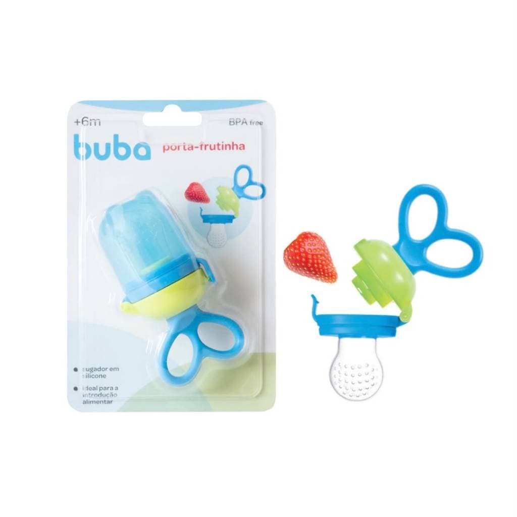 Porta Frutinha Alimentadora Silicone Azul Rosa Buba Menina Menino