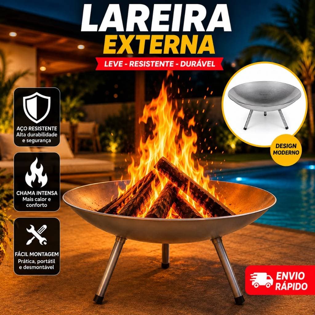 lareira a lenha portatil 55 cm desmontavel ambientes externos