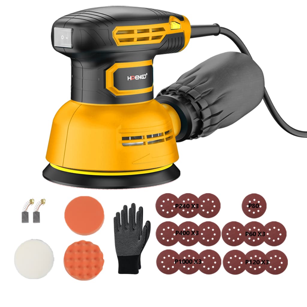 Lixadeira Elétrica Orbital Roto Professional 350W 23 Pcs Politriz Lixadeira Automotiva Profissional