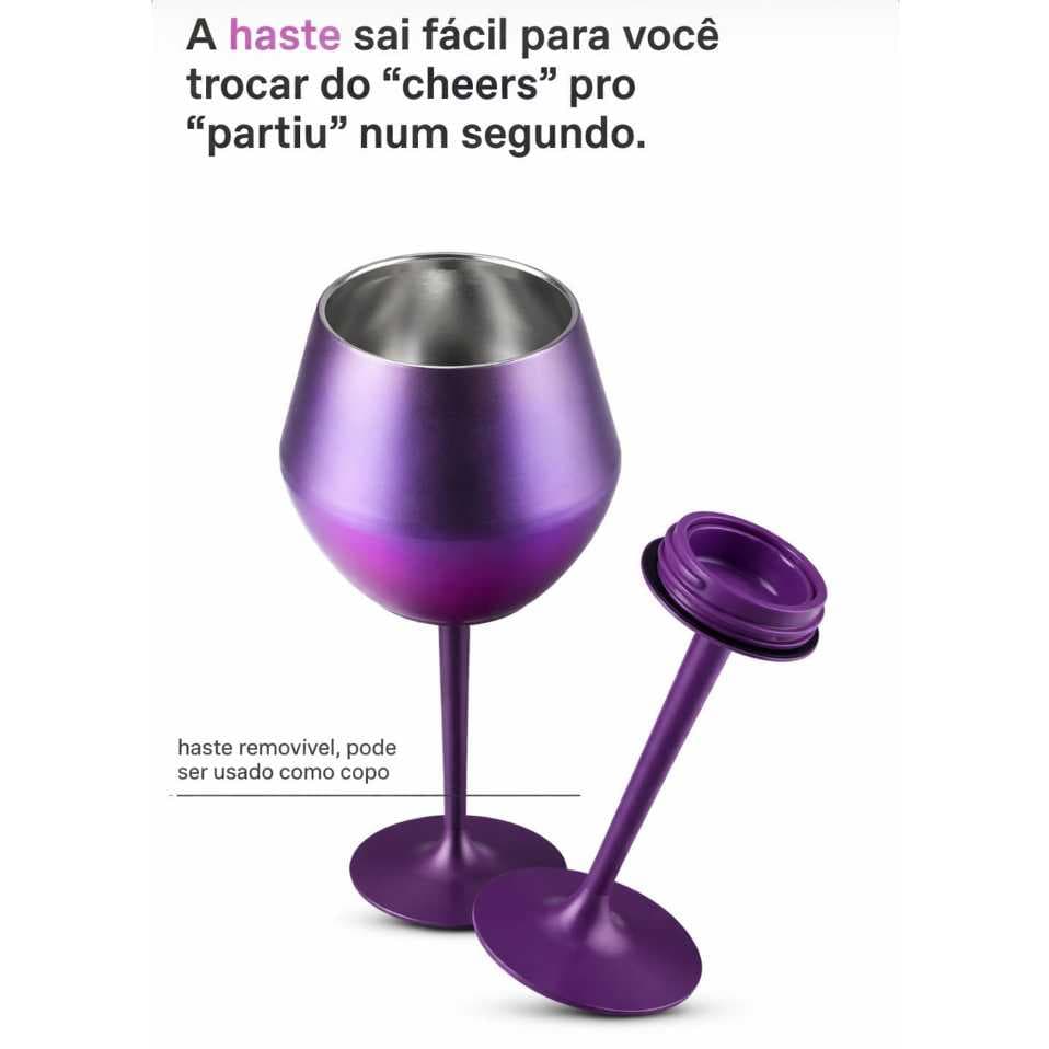 Taça Térmica 414ml Celebridade Haste Removível 2 em 1 Mantém Temperatura ideal Bebida Drink