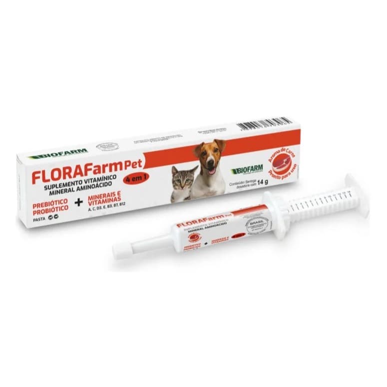 Suplemento FLORAFarm Biofarm para Cães e Gatos – Vitaminas, Minerais e Probióticos