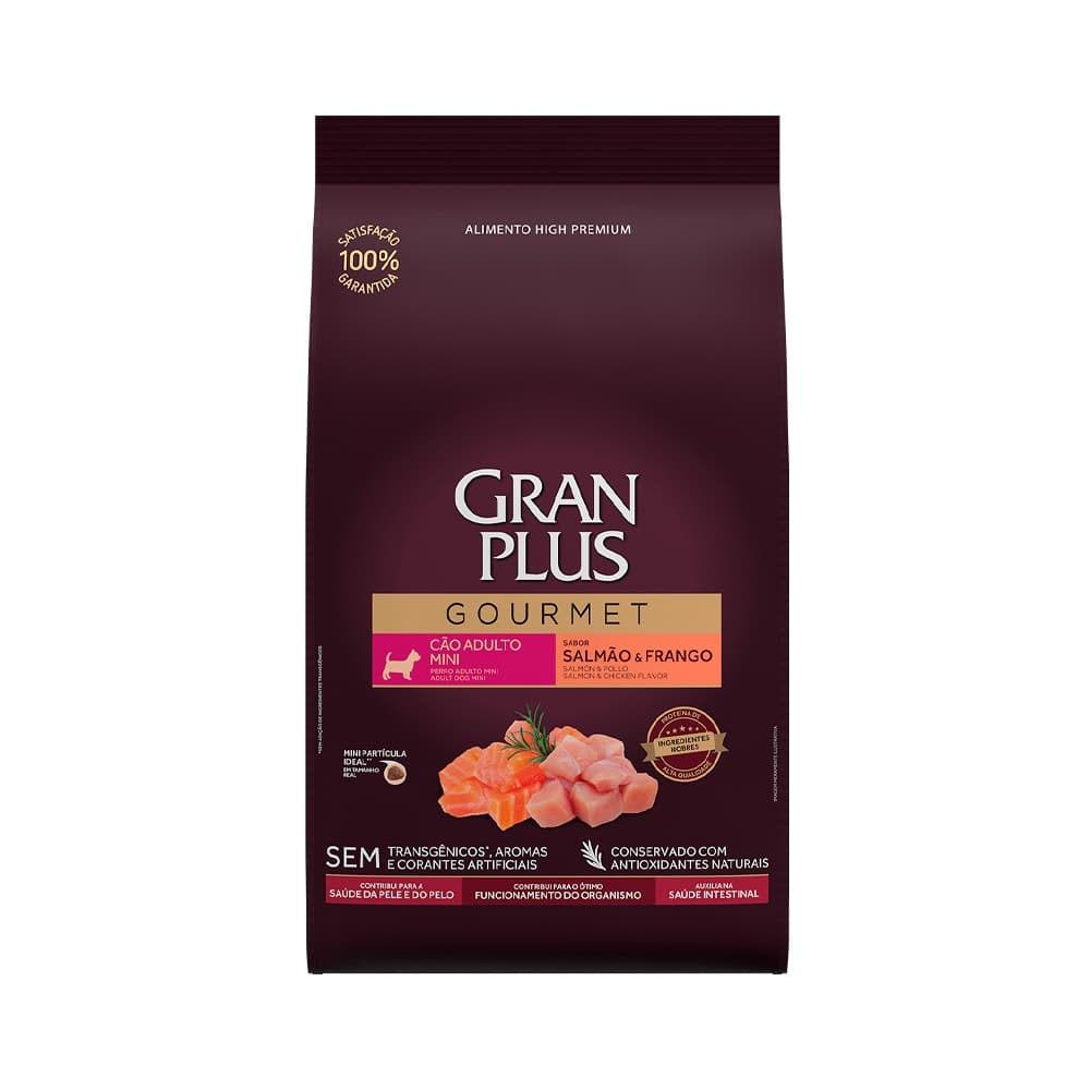 Ração GranPlus Gourmet Cães Mini Salmão e Frango 10,1kg