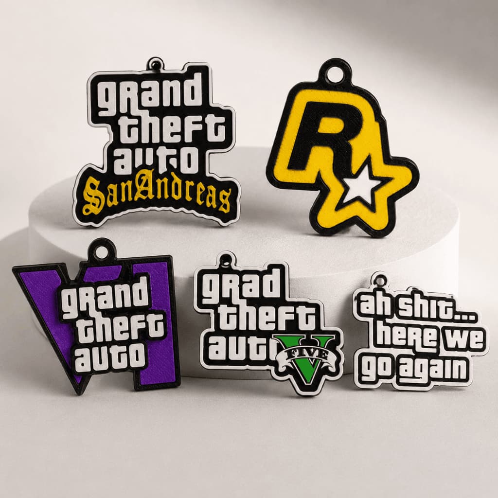 Chaveiros GTA | GTA V, San Andreas, Rockstar e GTA VI | Presente Gamer Decorativo